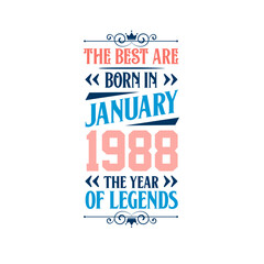 Best are born in January 1988. Born in January 1988 the legend Birthday