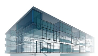 Modern building architecture 3d illustration