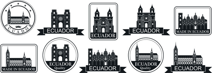 Ecuador set. Isolated Ecuador on white background