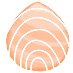 Single orange easter egg with curl line