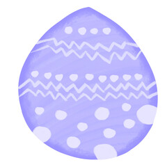 Single violet easter egg with decor line