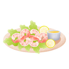shrimp with dipping sauce