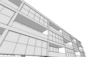 Fototapeta premium sketch of modern building