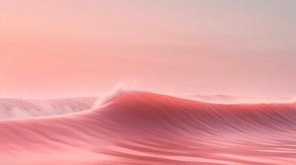 Ocean waves in the light of red sunset. Generative AI.