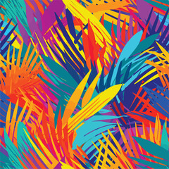 Seamless Colorful Hawaii Palms Pattern. Seamless pattern of Hawaii Palms in colorful style. Add color to your digital project with our pattern!
