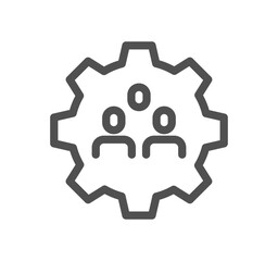 Team work related icon outline and linear vector.