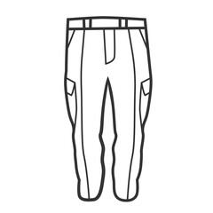 Vector illustration of an icon on the theme of army equipment. Warm military tactical pants.