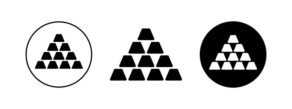 Brick of gold design illustration. Golden ingot vector icon. Golden bullion sign.