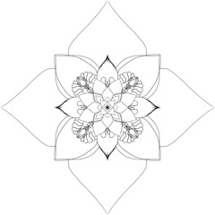 Black and white mandala drawings are suitable for coloring books.