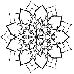 Black and white mandala drawings are suitable for coloring books.