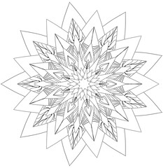 Black and white mandala drawings are suitable for coloring books.