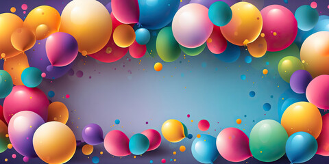 colorful balloons copy space for banner concept vector,balloons on a white background,balloons and confetti