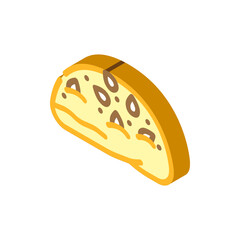 nut bun food meal isometric icon vector. nut bun food meal sign. isolated symbol illustration