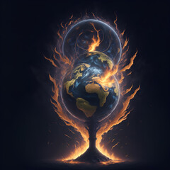Earth with fire