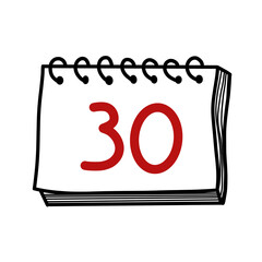 The calendar dates and number