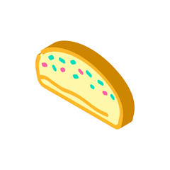 sweet bun food meal isometric icon vector. sweet bun food meal sign. isolated symbol illustration