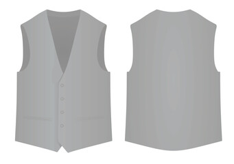 Grey  suit vest. vector illustration