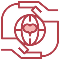 charity line icon,linear,outline,graphic,illustration