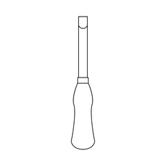 モノクロのイラスト_マイナスドライバー3番