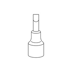 モノクロのイラスト_マイナスドライバーソケット