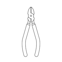 モノクロのイラスト_プラスチック用ニッパー