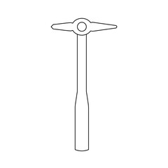モノクロのイラスト_溶接用ハンマー
