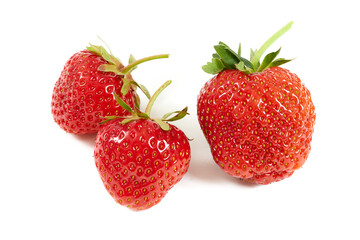 group of strawberries isolated on white background