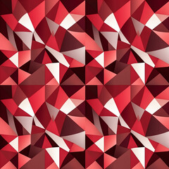 He crafted a vibrant pattern of red geometric shapes.