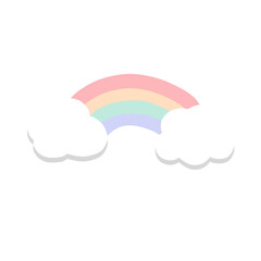 rainbow and clouds elements friendly hand drawn 