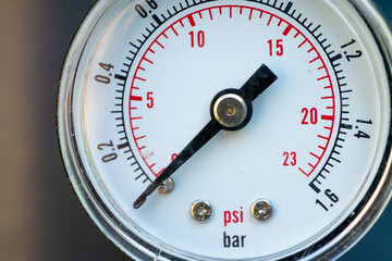 air pressure gauge macro shot