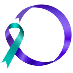 Teal and purple ribbons are used to represent many important situations that need attention. These include domestic violence, sexual assault, and suicide.
