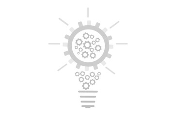 Light Bulb and cog icon, Light Bulb icons, Artificial light bulb icon concept. Machine learning and artificial intelligence , thinking concept. Light Bulb concept.