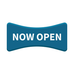 Now Open In Blue Color And Unique Rectangle Shape For Announcement
