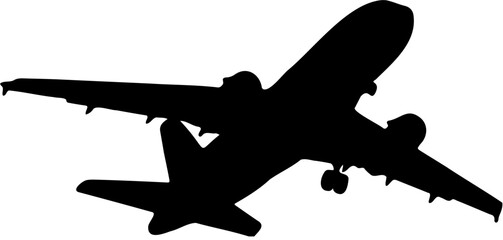 silhouette of airplane - obrazy, fototapety, plakaty