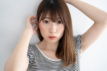 Fototapeta premium 茶髪の女性