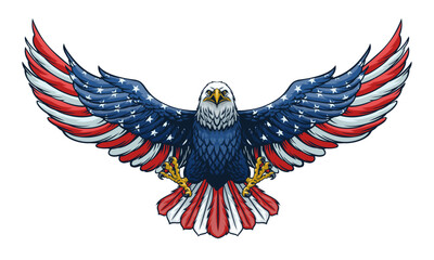 American Eagle With United States Flag Color Scheme