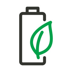 Ecological Rechargeable Accumulator. Battery leaves . Battery and leaf icon illustration.