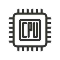 CPU Microprocessor or Chips icon. Central Processing Unit  illustration