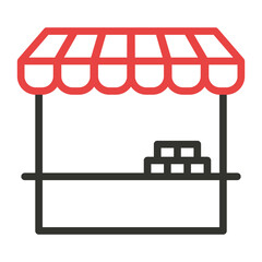 Market shop line icon. Store or Marketplace illustration