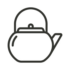 Teapot line icon. Hot drinks chinese tea pot symbols illustration