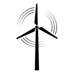 Windmill, Wind eco energy icon. Rotating windmill illustration