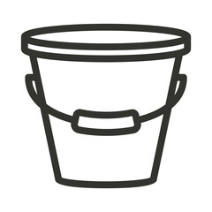 Bucket linear icon. Domestic bucket outline illustration