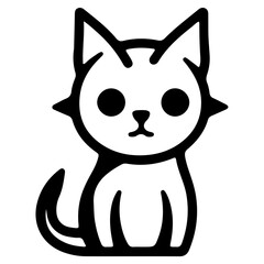 cute cat outline illustration for international cat day