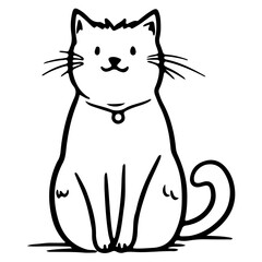 cute cat outline illustration for international cat day