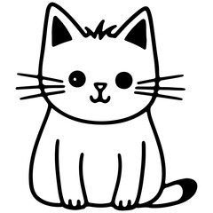 cute cat outline illustration for international cat day