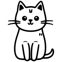 cute cat outline illustration for international cat day