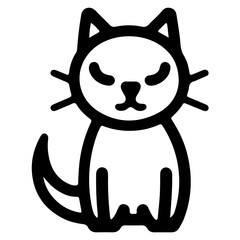 cute cat outline illustration for international cat day