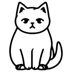 cute cat outline illustration for international cat day