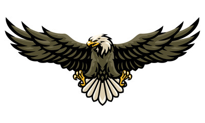 Powerful Flying Eagle Mascot Illustration