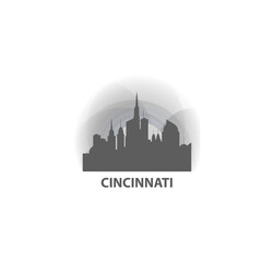 USA United States of America Cincinnati modern city landscape skyline logo. Panorama vector flat shape abstract Ohio icon